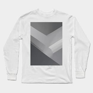 Abstract Gray and White Lines Long Sleeve T-Shirt